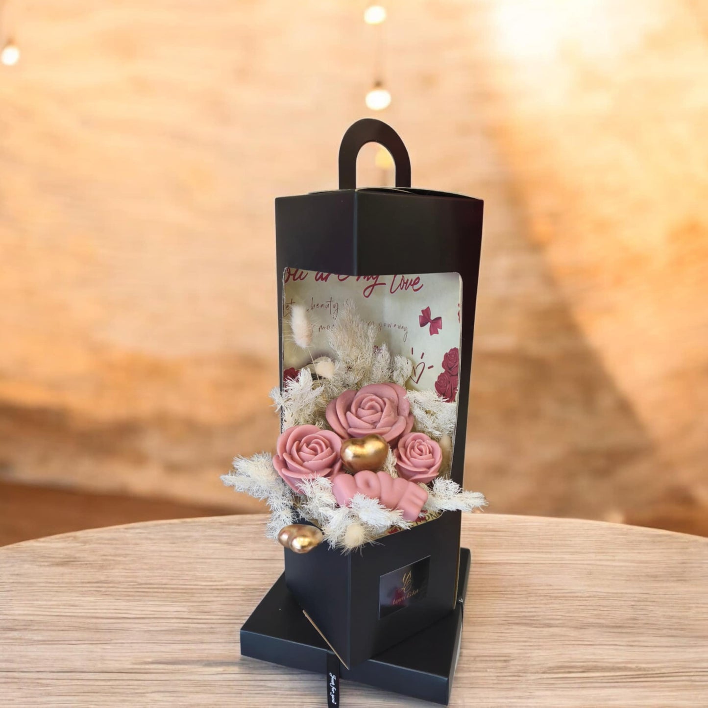 Romantic candle flower box
