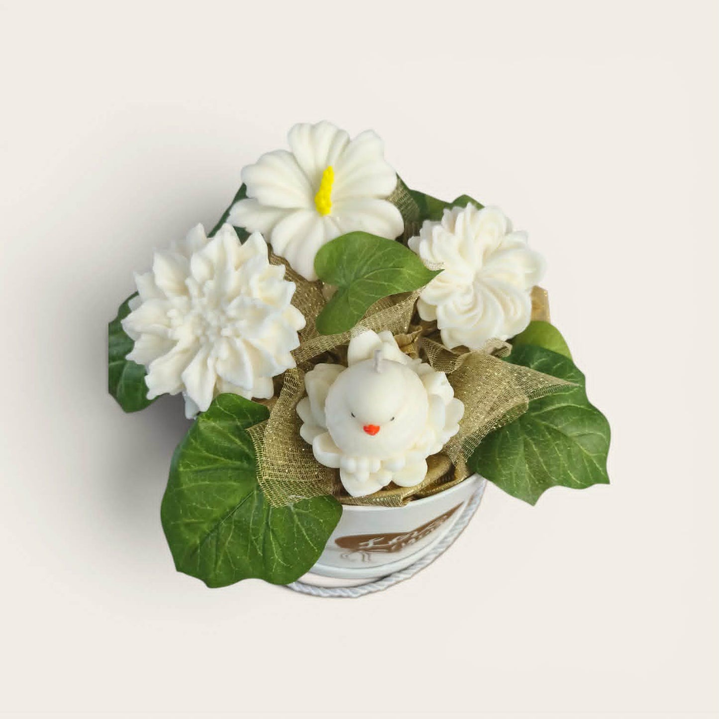 Χειροποίητη Σύνθεση με Κεριά Σόγιας – Romantic Floral Collection