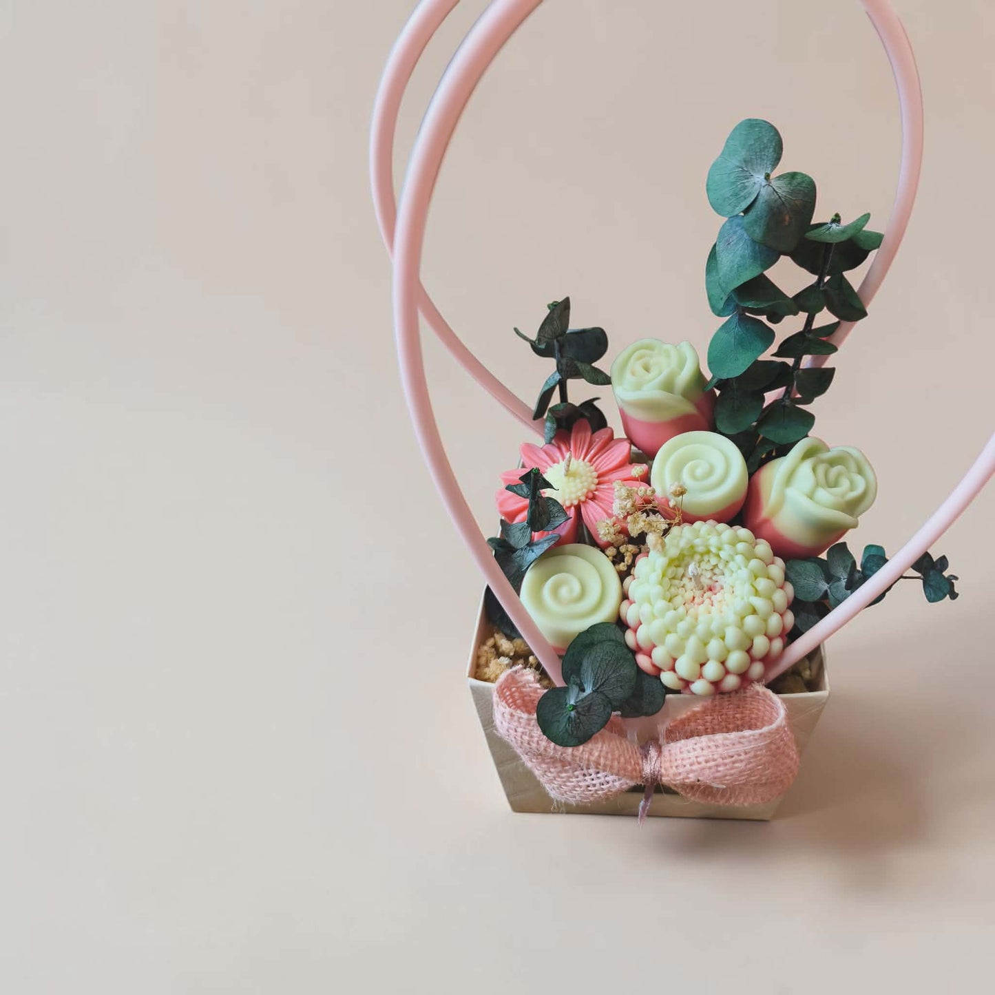 Ρομαντική Σύνθεση Κεριών Σόγιας “Blush Garden”